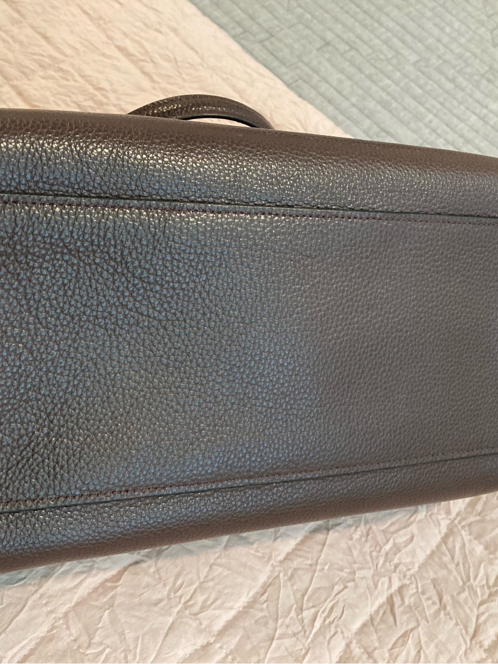 COACH Deep Burgundy Pebble Leather Satchel with Gold Hardware - Picture 2 of 4